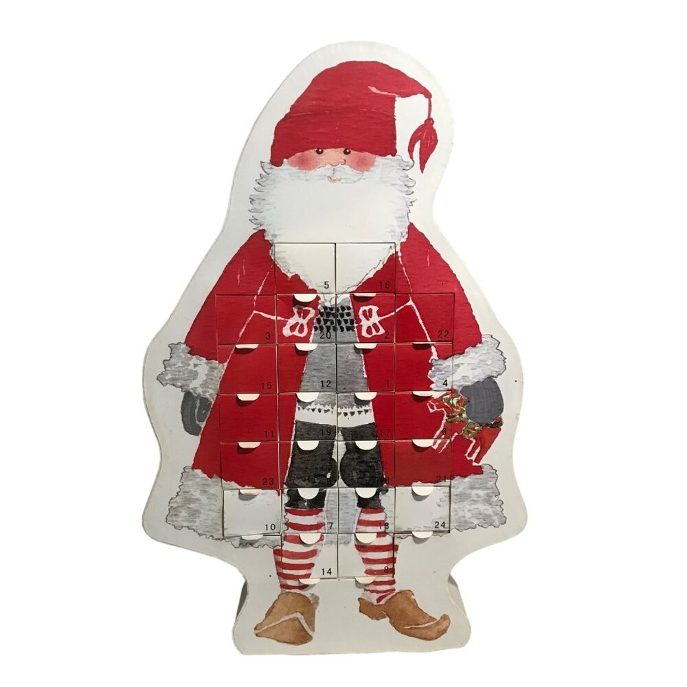 Ikea Santa Claus Advent Calendar Reusable 24 Drawers Heavy Cardboard Julmys 18" - Picture 1 of 16